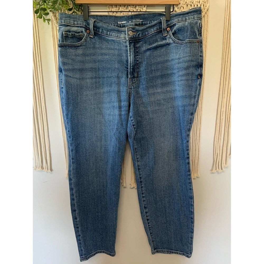 OLD NAVY Women's High Rise OG Straight Secret Smooth Pockets Medium Wash 20